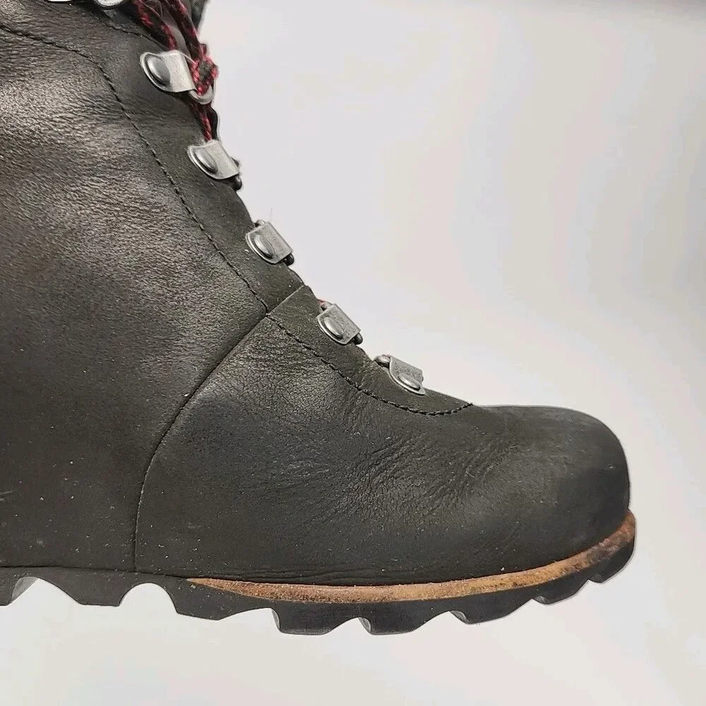 Sorel Boots Winter Snow Women Sz 10 Black Leather 2.5